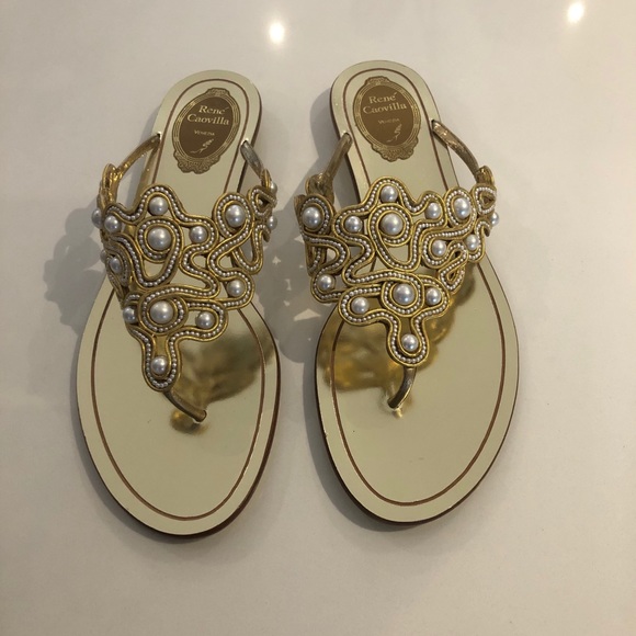 rene caovilla pearl sandals